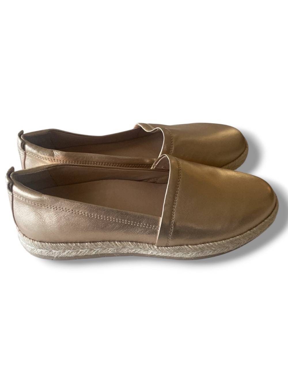 ABEO Isle Gold Metallic Leather Slip-on Shoes